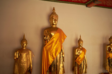 Thai gold color Buddhism statue