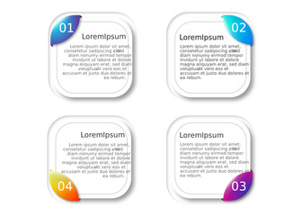white square with abstract colorful gradient blossom infographic