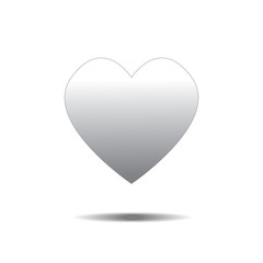 Gray heart Icon Vector. Love symbol. Valentine's Day sign, emblem isolated on white background with shadow, Flat style for graphic and web design, logo. 3D EPS10 pictogram