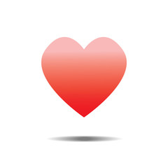 Red heart Icon Vector. Love symbol. Valentine's Day sign, emblem isolated on white background with shadow, Flat style for graphic and web design, logo. 3D EPS10 pictogram