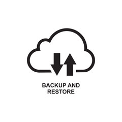 BACKUP AND RESTORE ICON , UPLOAD AND DOWNLOAD CLOUD ICON