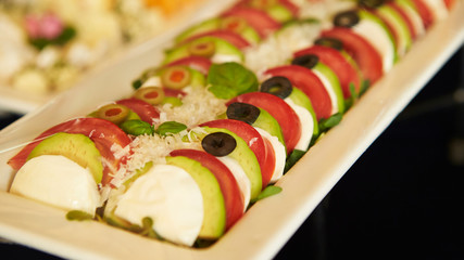 Caprese salad, tomato and mozzarella cheese