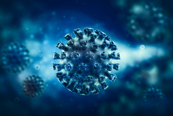 3d illustration of a Covid 19 Virus
