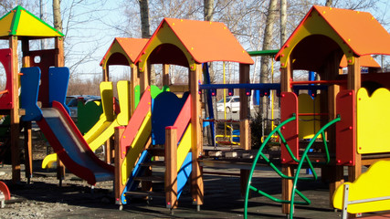 Empty children playground. Kids playground.    