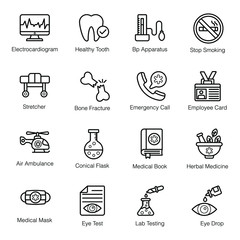 Medical Instruments Line Icons Pack 