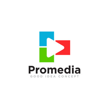 Media Player Logo Icon Design Vector