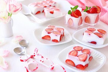 いちご牛乳寒天