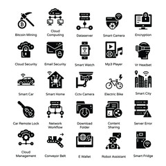 Modern Technology Solid Icons Pack 