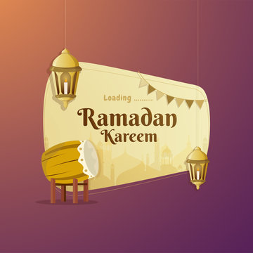 Loading into Ramadan month for Islamic background concept