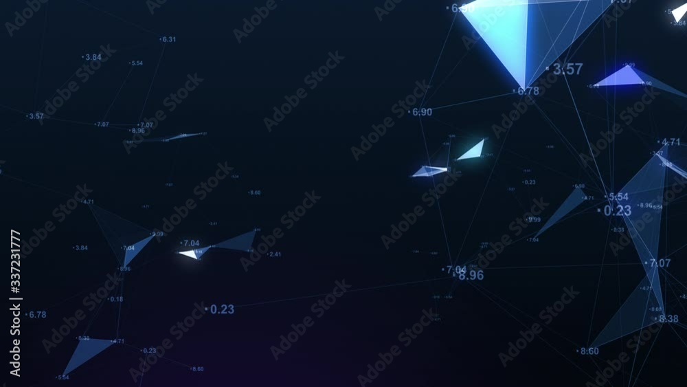 Aufkleber big data visualization, grid data driven technology futuristic digital background Social network or business analytics representation