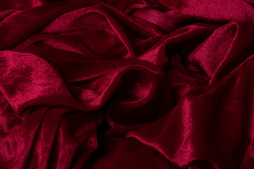 Texture, background. template. Silk fabric is colorful, This listing is for an exquisite and beautiful. BLEND dupioni silk fabric in red. Crepe de Chine, stone-washed , solid color scarlet red,