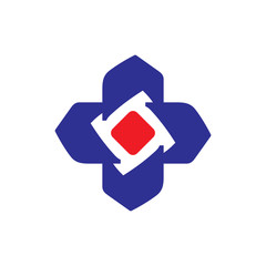 Plus medical logo design vector