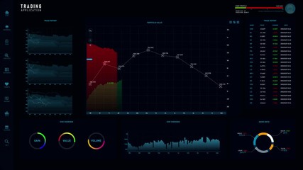 Business user interface with stock graph chart and indicator element, Raising and falling status, for Increase and recession of business concept, dark and grain process
- Powered by Adobe