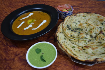 Indian daal makhani with paratha
