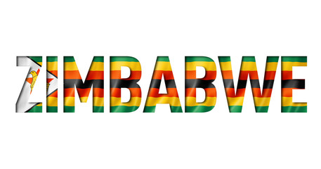 Zimbabwe flag text font - obrazy, fototapety, plakaty