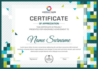 Modern abstract vector certificate template with luxury and modern pattern diploma vector illustration template