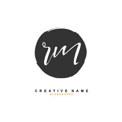 R M RM Initial logo template vector. Letter logo concept