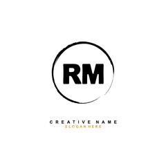 R M RM Initial logo template vector. Letter logo concept