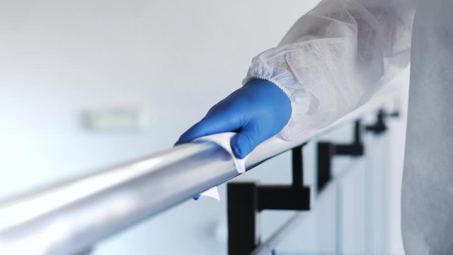 balustrade- chemical cleaning- decontamination after covid-19 pandemic