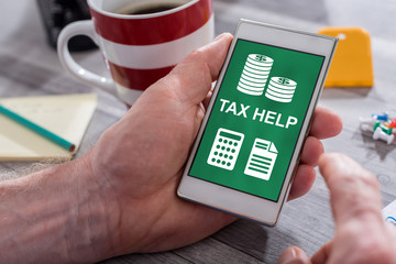 Tax help concept on a smartphone