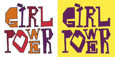 Lettering girl power. Color vector illustration. It can be used in stores, supermarkets, boutiques, sites, booklets, price tags, in the newsletter.