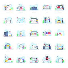 People Creative Illustrations in Modern Flat Style 