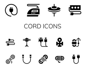 Modern Simple Set of cord Vector filled Icons