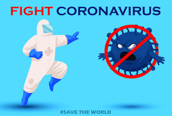 Vector illustration fight covid-19 corona virus. cure corona virus. people fight virus concept. corona viruses vaccine concept. end of 2019-ncov. don't be afraid of the corona virus concept