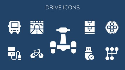 Modern Simple Set of drive Vector filled Icons