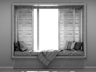cozy home concept a mattress by the window 3d render image