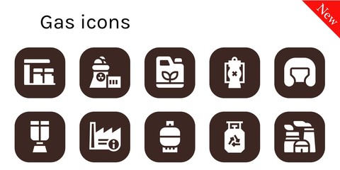 gas icon set
