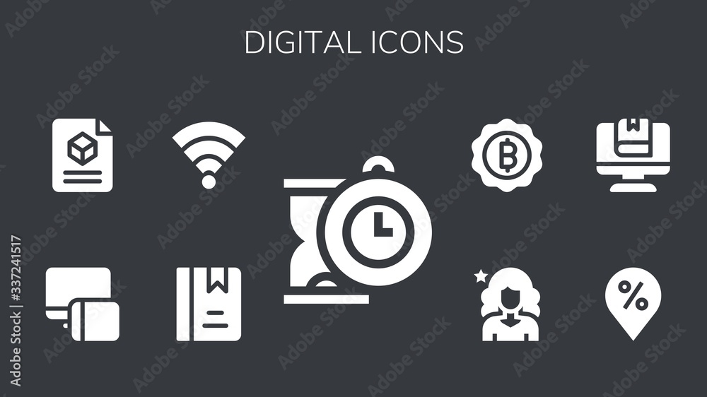 Canvas Prints digital icon set