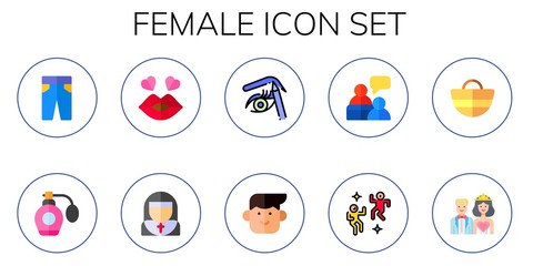 Modern Simple Set of female Vector flat Icons