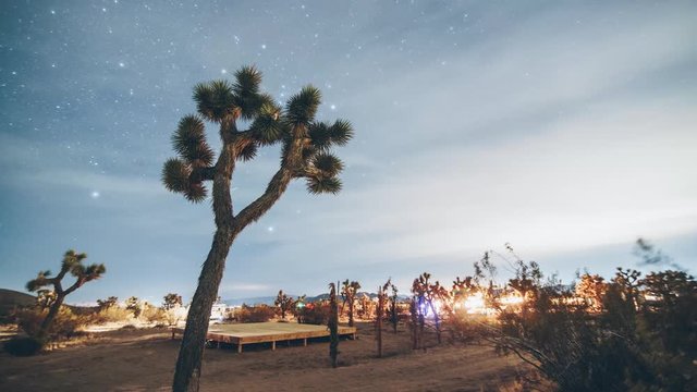 Star time lapse in Joshua Tree California