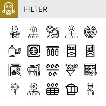 filter simple icons set