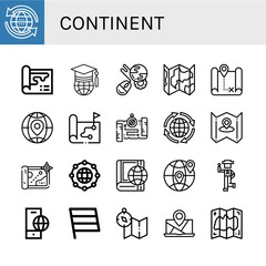 continent icon set