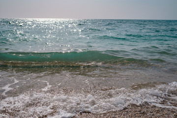 beautiful sea at noon in spring, clear water