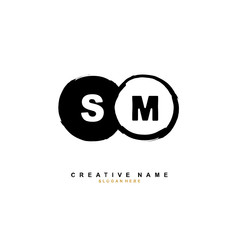 S M SM Initial logo template vector. Letter logo concept