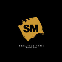 S M SM Initial logo template vector. Letter logo concept