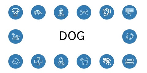 dog simple icons set