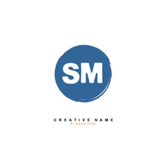 S M SM Initial logo template vector. Letter logo concept