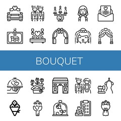 Set of bouquet icons