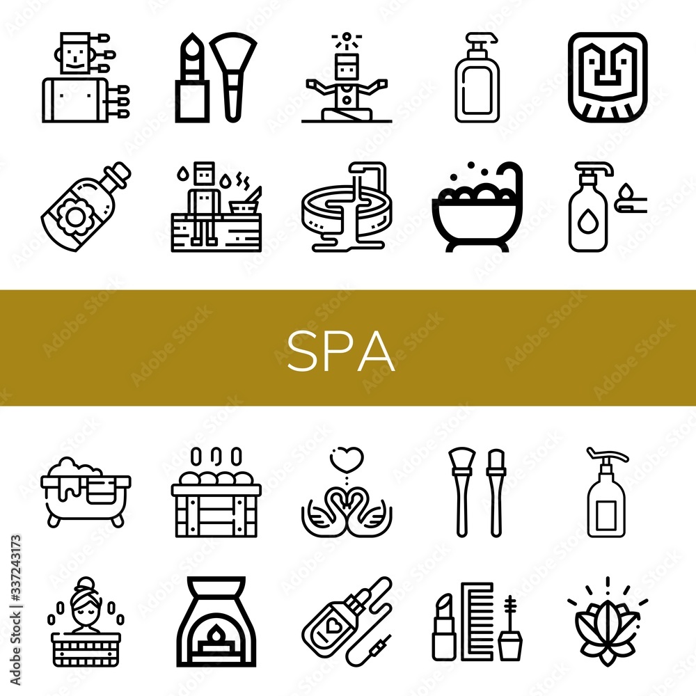 Poster spa icon set