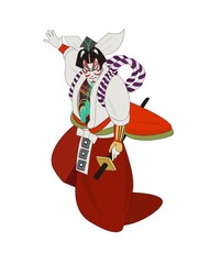Illustration of Kabuki.  Japanese culture.