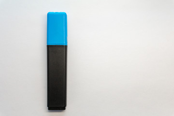 blue marker on a white background 