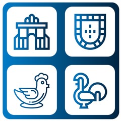 Set of cockerel icons