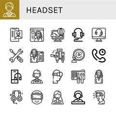 Set of headset icons