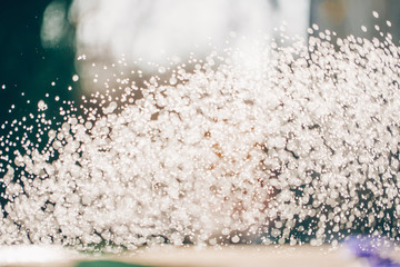 Water sunset background. Water splash