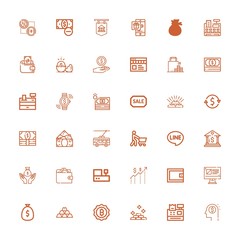 Editable 36 wallet icons for web and mobile
