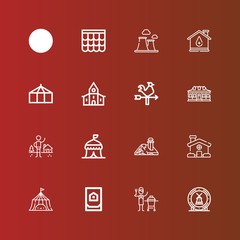 Editable 16 roof icons for web and mobile